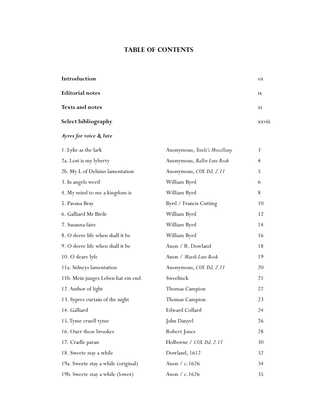 Table of Contents Introduction Vii Editorial Notes Ix Texts and Notes Xi