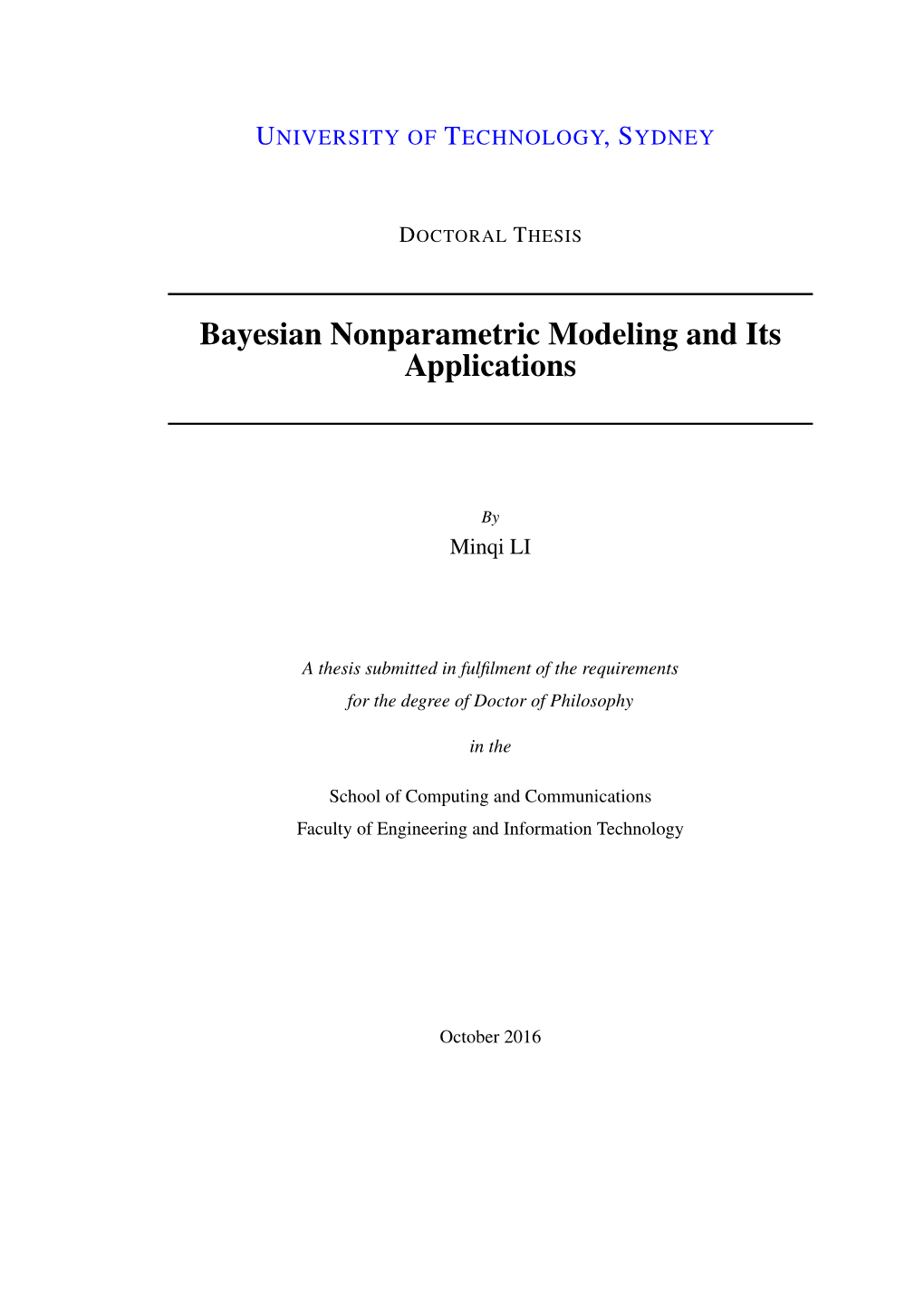 Bayesian Nonparametric Modeling and Its Applications