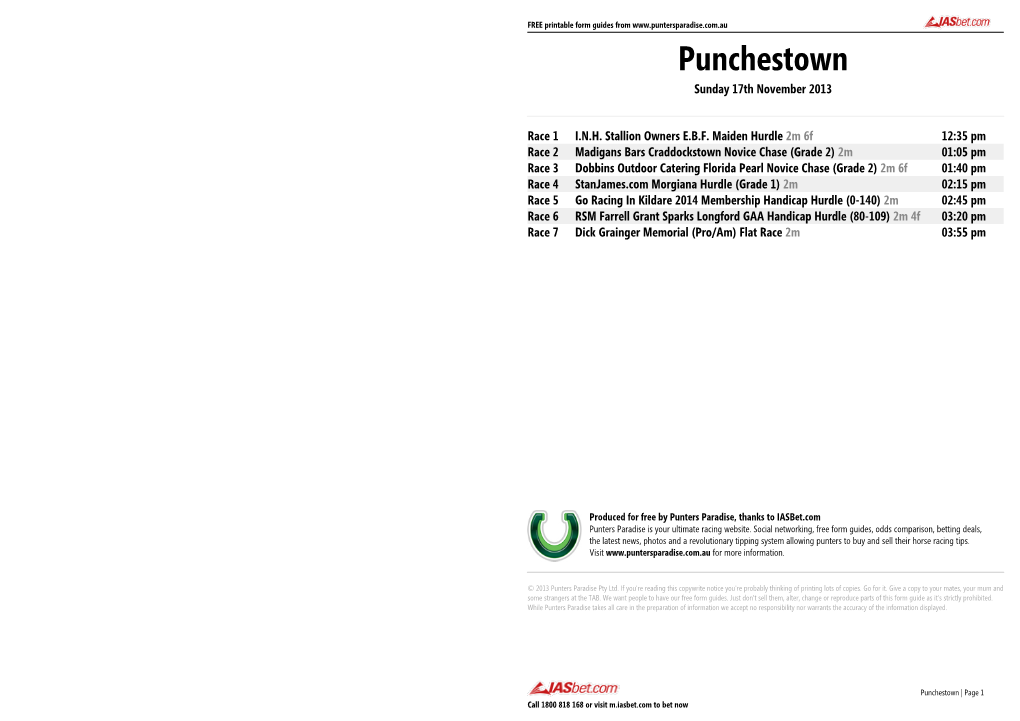 Punchestown Printable Form Guide