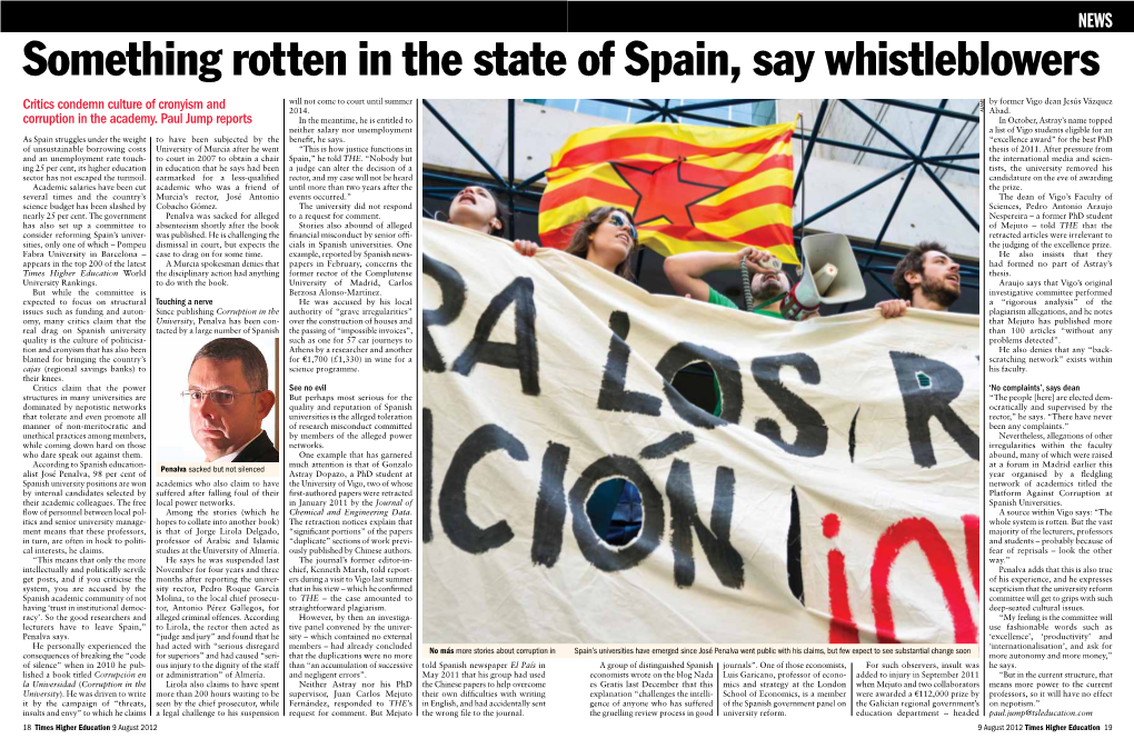 Something Rotten in the State of Spain, Say Whistleblowers