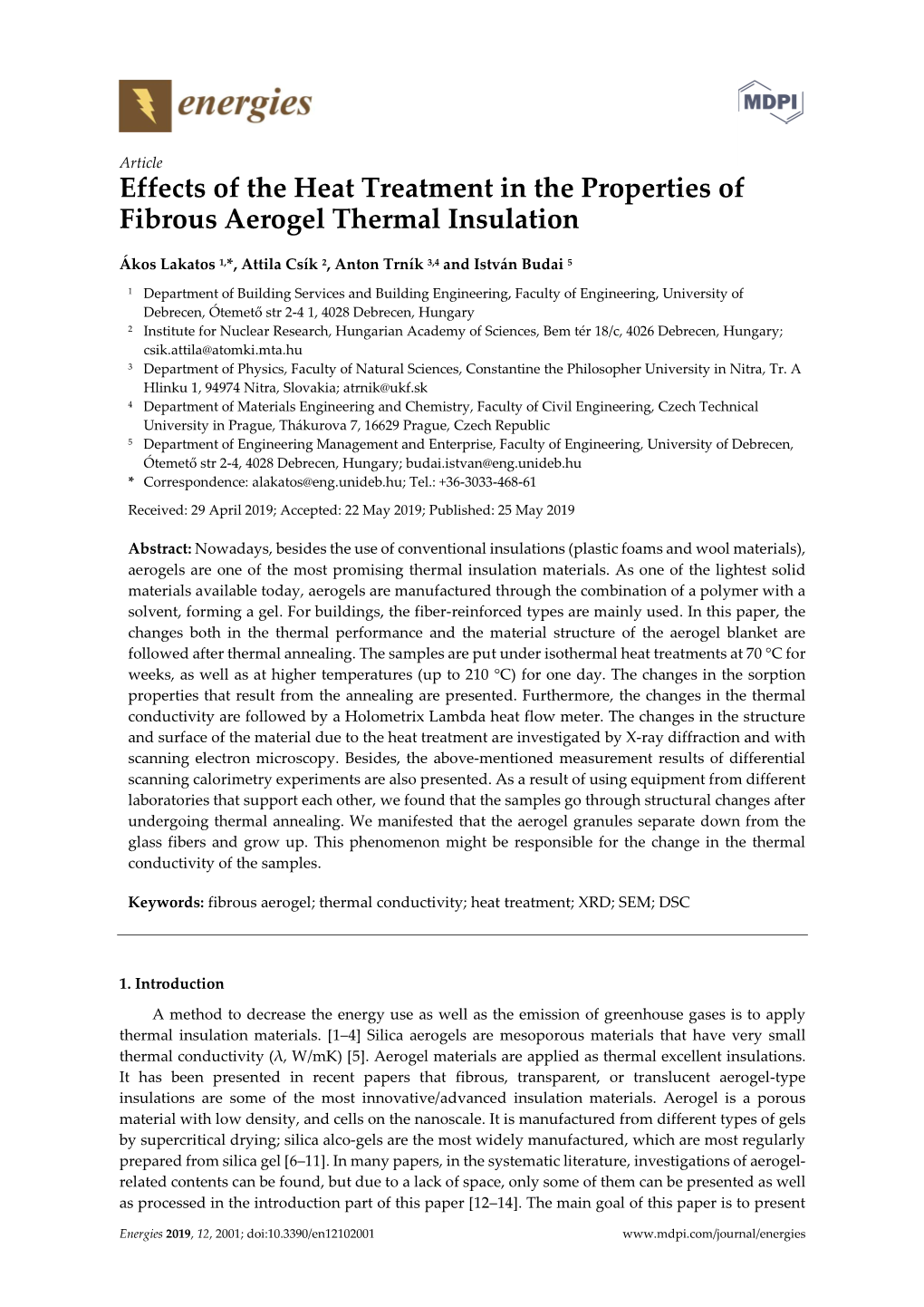 Effects of the Heat Treatment in the Properties of Fibrous Aerogel Thermal Insulation