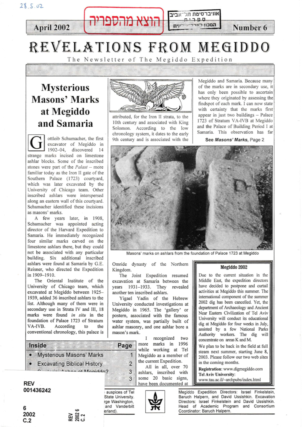 Revelations from Megiddo 6. April 2002