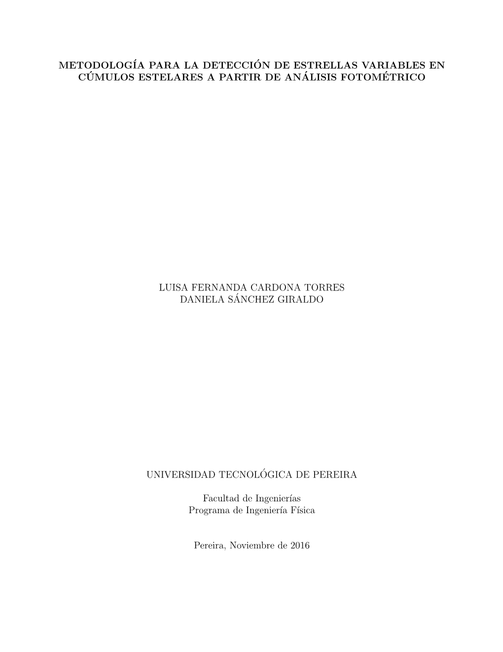 Metodología Para La Detecci´On De Estrellas Variables