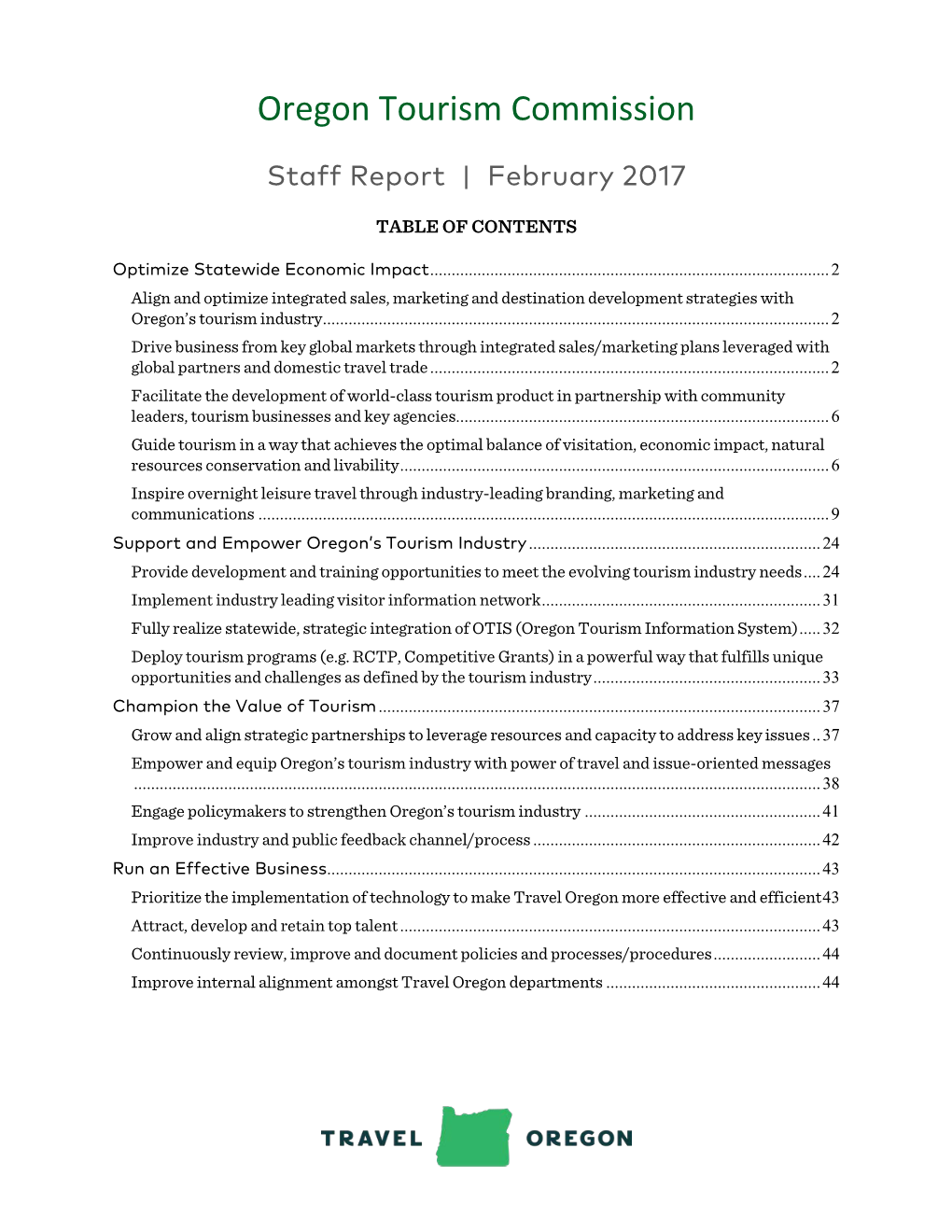 Staff Report February 2018