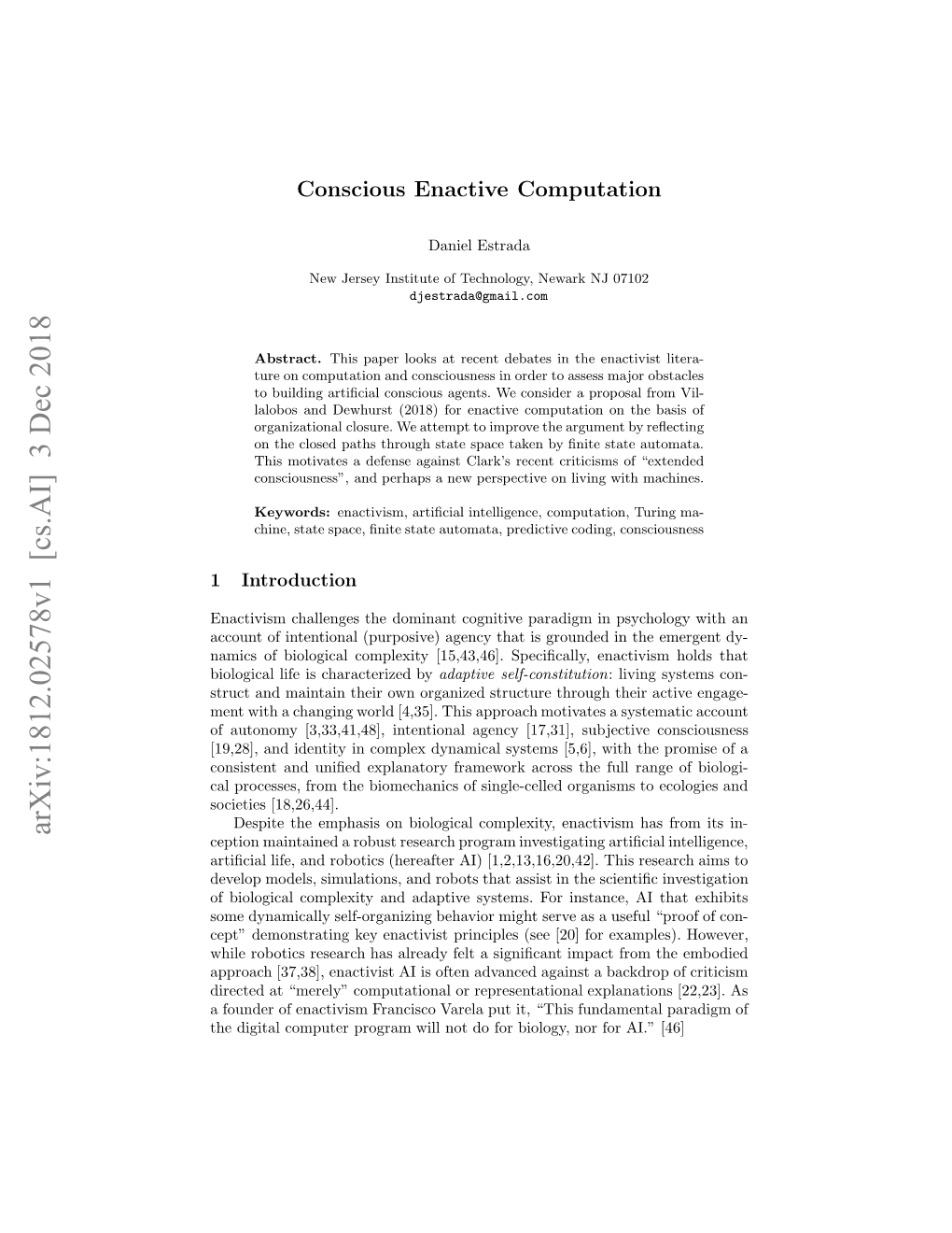 Conscious Enactive Computation 3