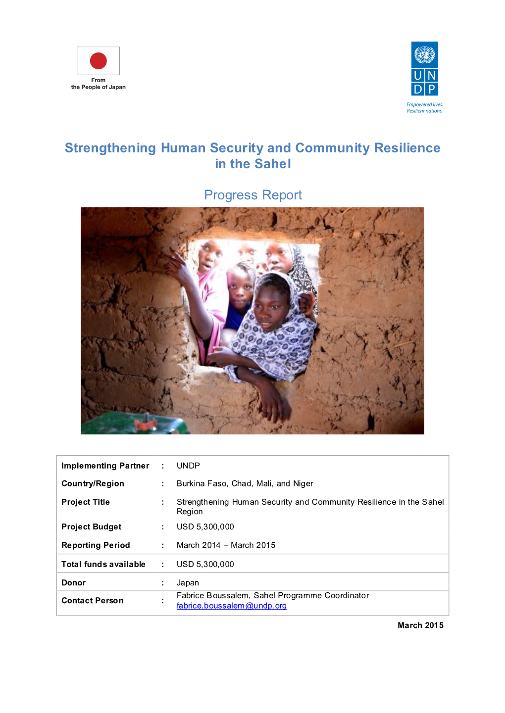 Strengthening Human Security and Community Resilience in the Sahel
