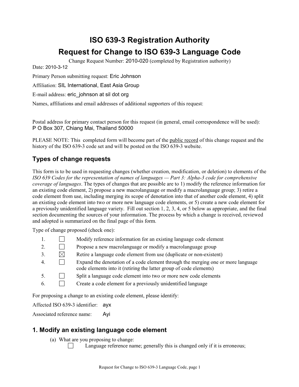 ISO 639-3 Change Request 2010-020