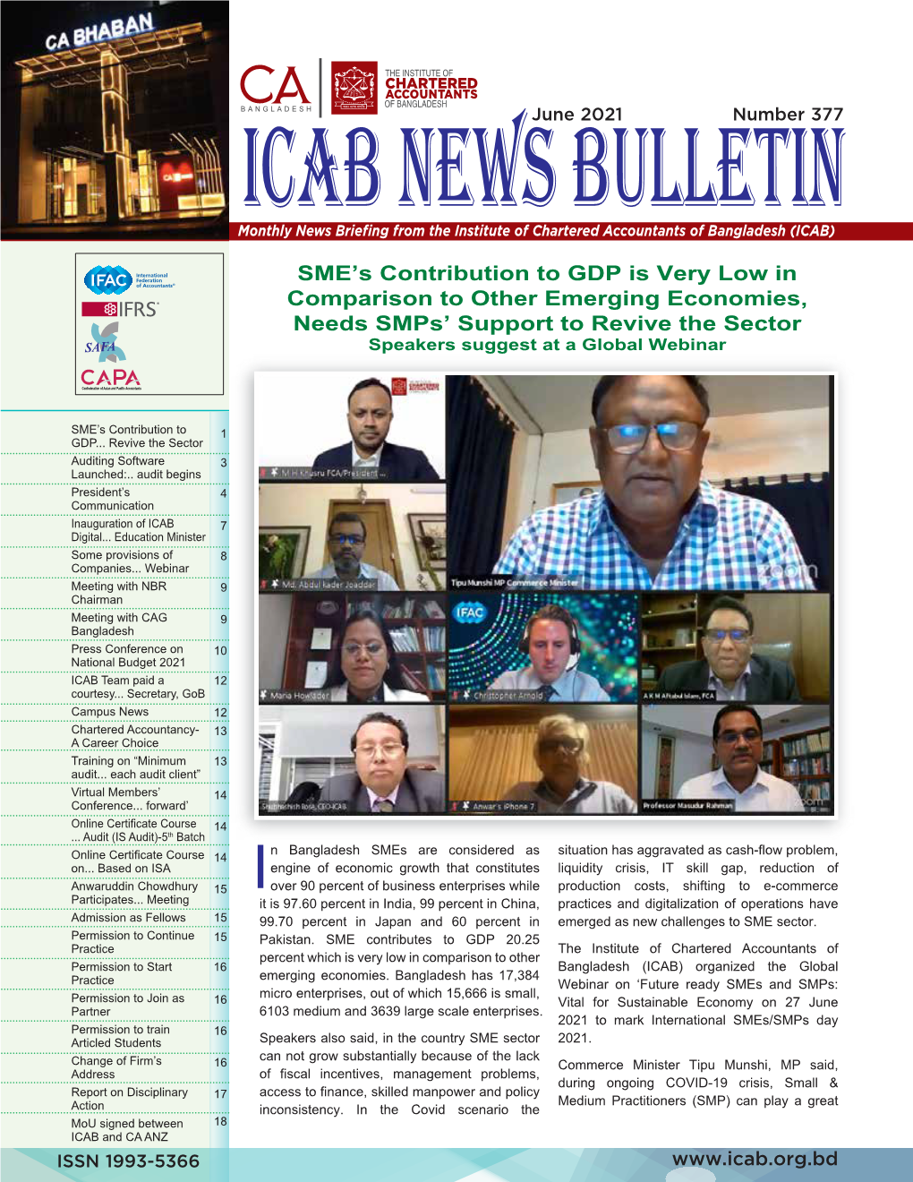 ICAB Monthly News Bulletin June 2021 Issue