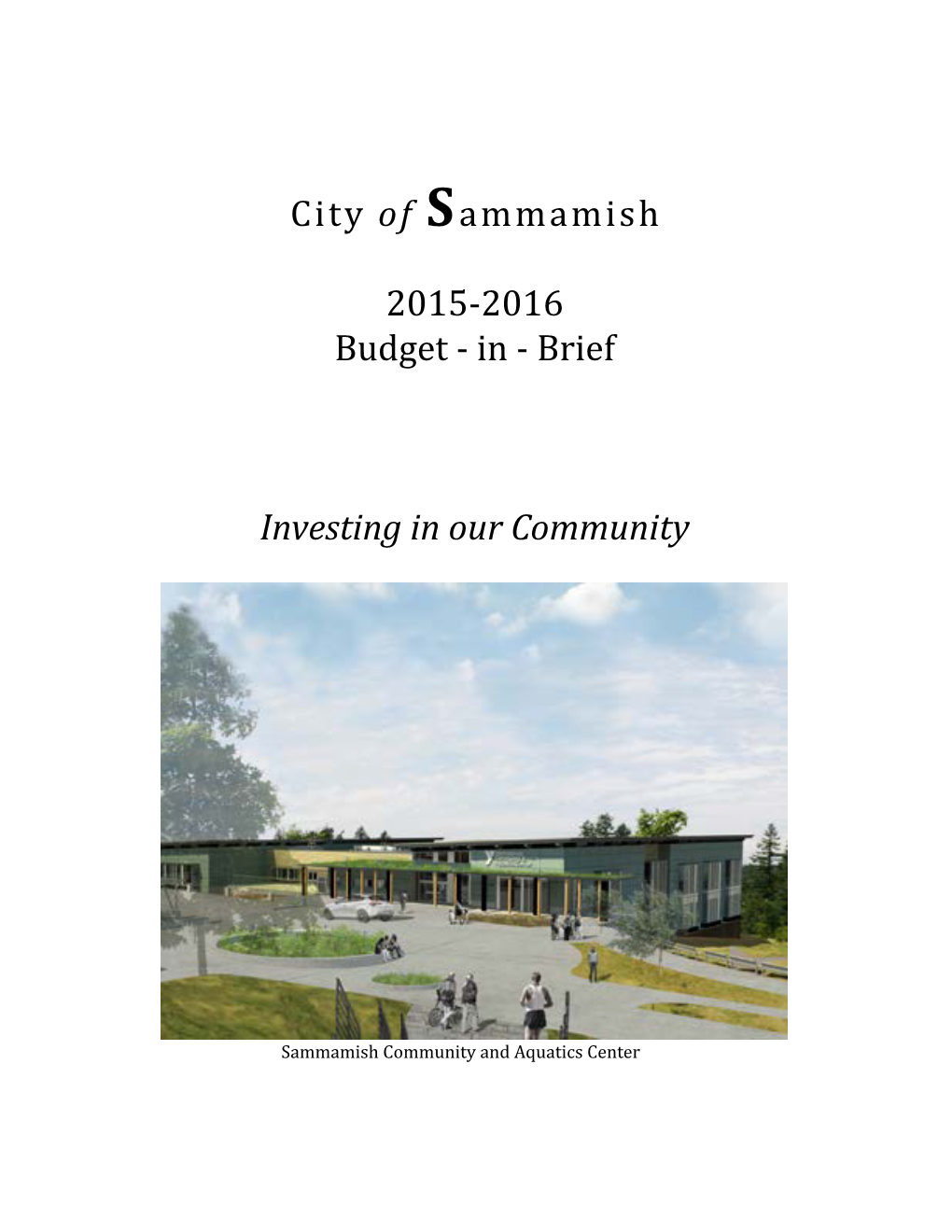City of Sammamish 2015-2016 Budget