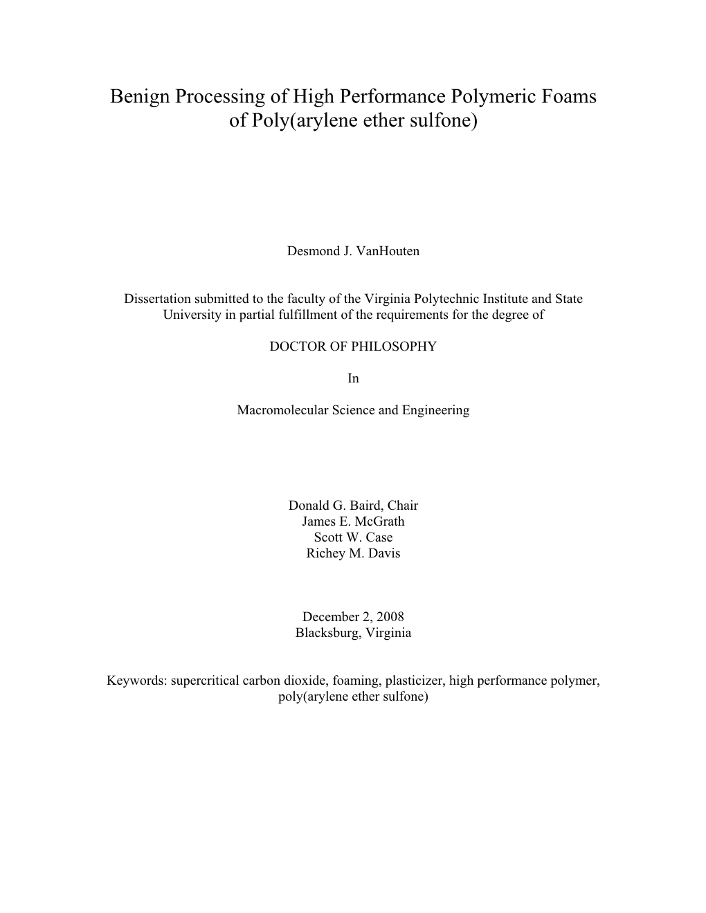 Environmentally Benign Processing of Polymers Using Near Supercritical