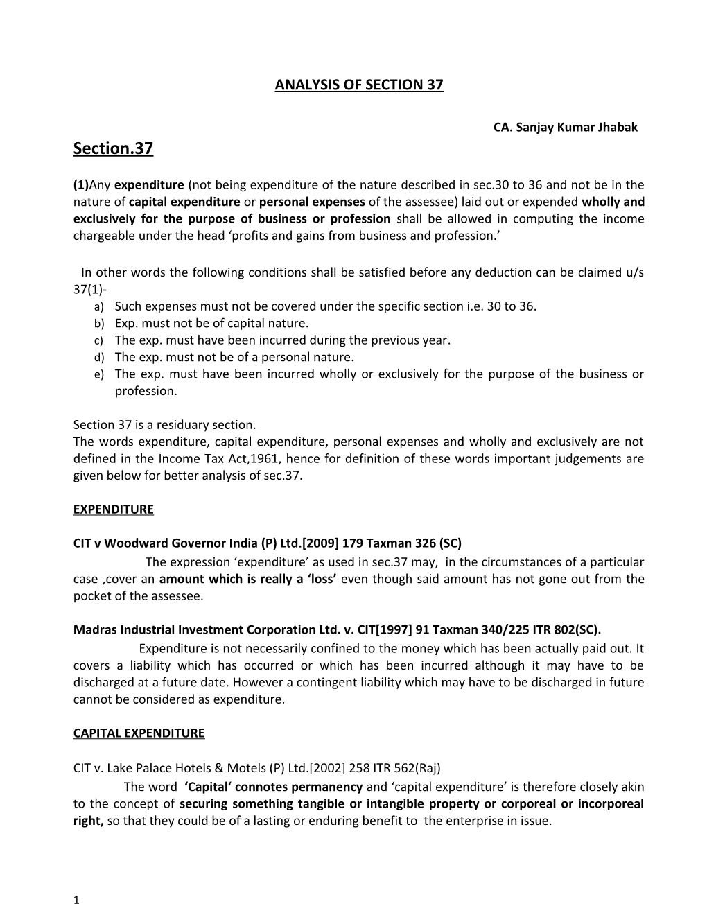 Analysis of Section 37