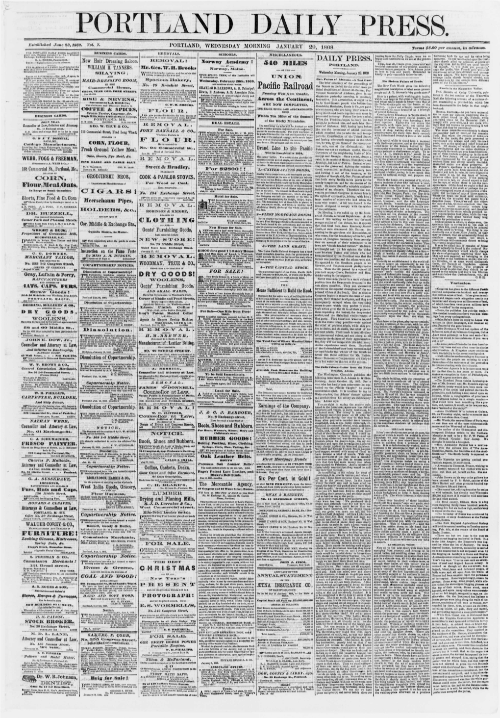 Portland Daily Press : January 29,1868