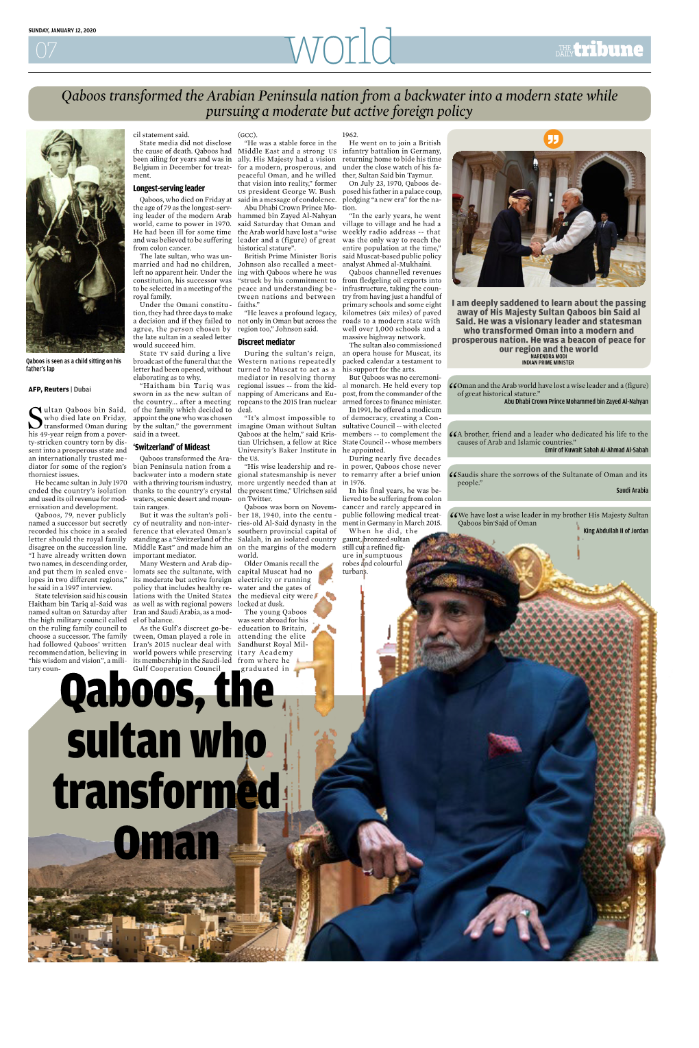 Qaboos, the Sultan Who Transformed Oman