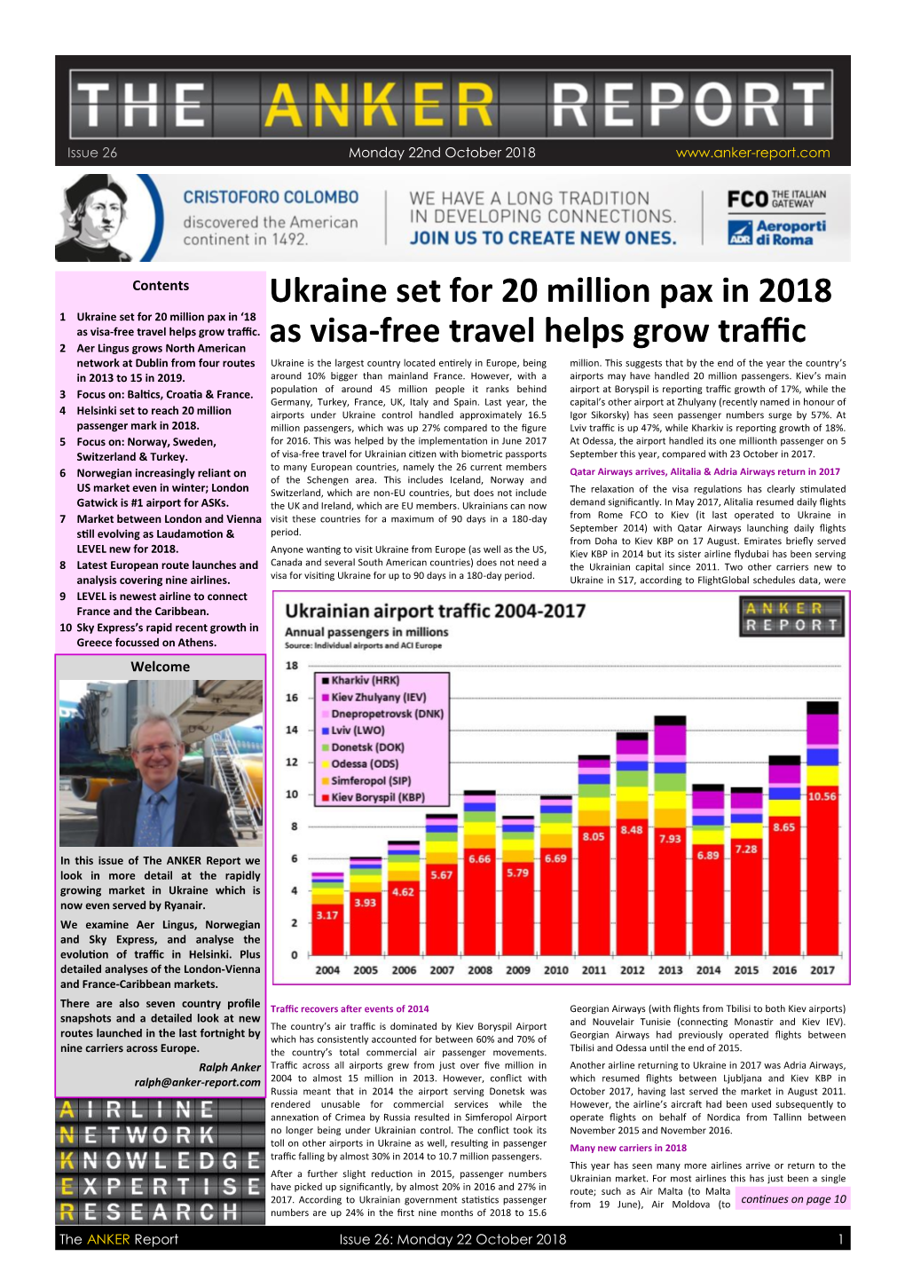 Ukraine Set for 20 Million Pax in 2018 As Visa-Free Travel Helps Grow Traffic