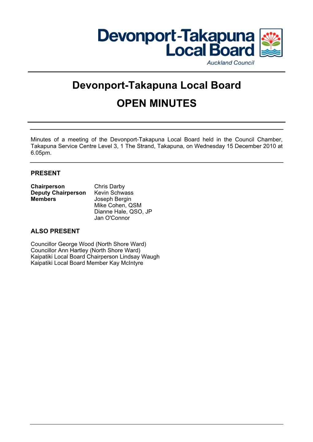 DEVONPORT-TAKAPUNA LOCAL BOARD.20101215.Minutes