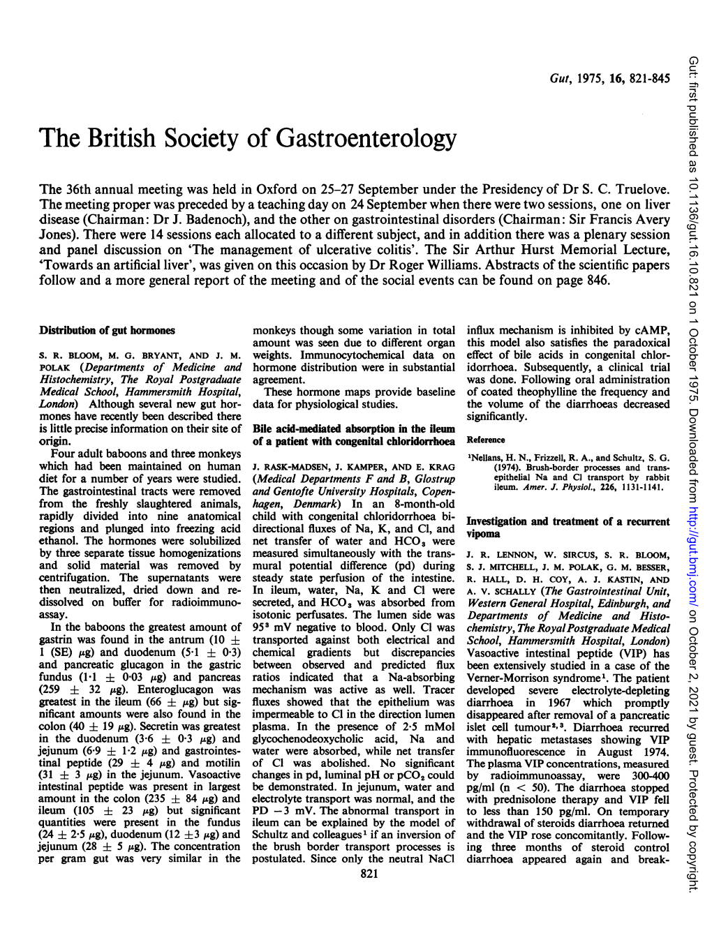 The British Society of Gastroenterology