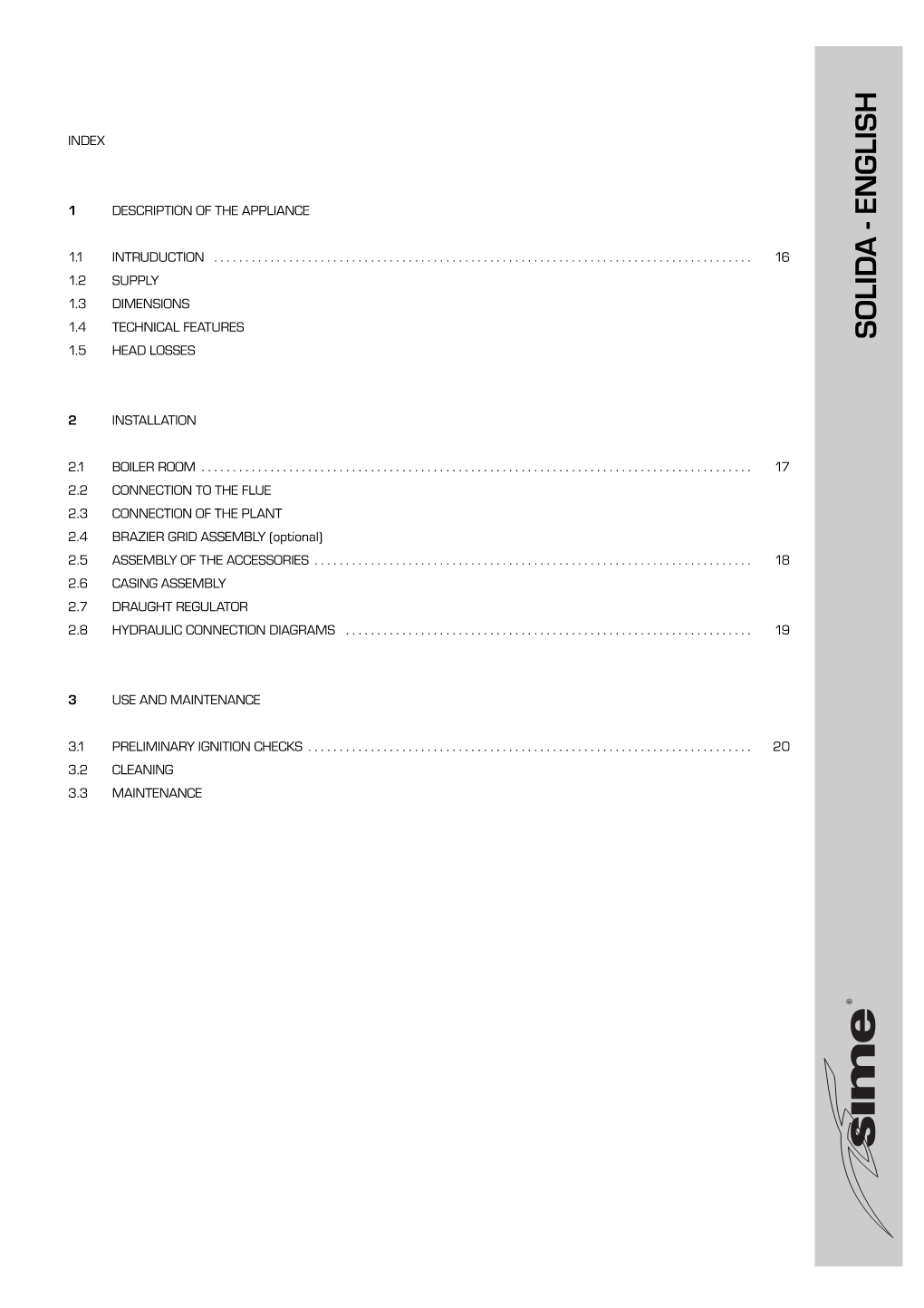 Sime FB Series (Solida) Manual