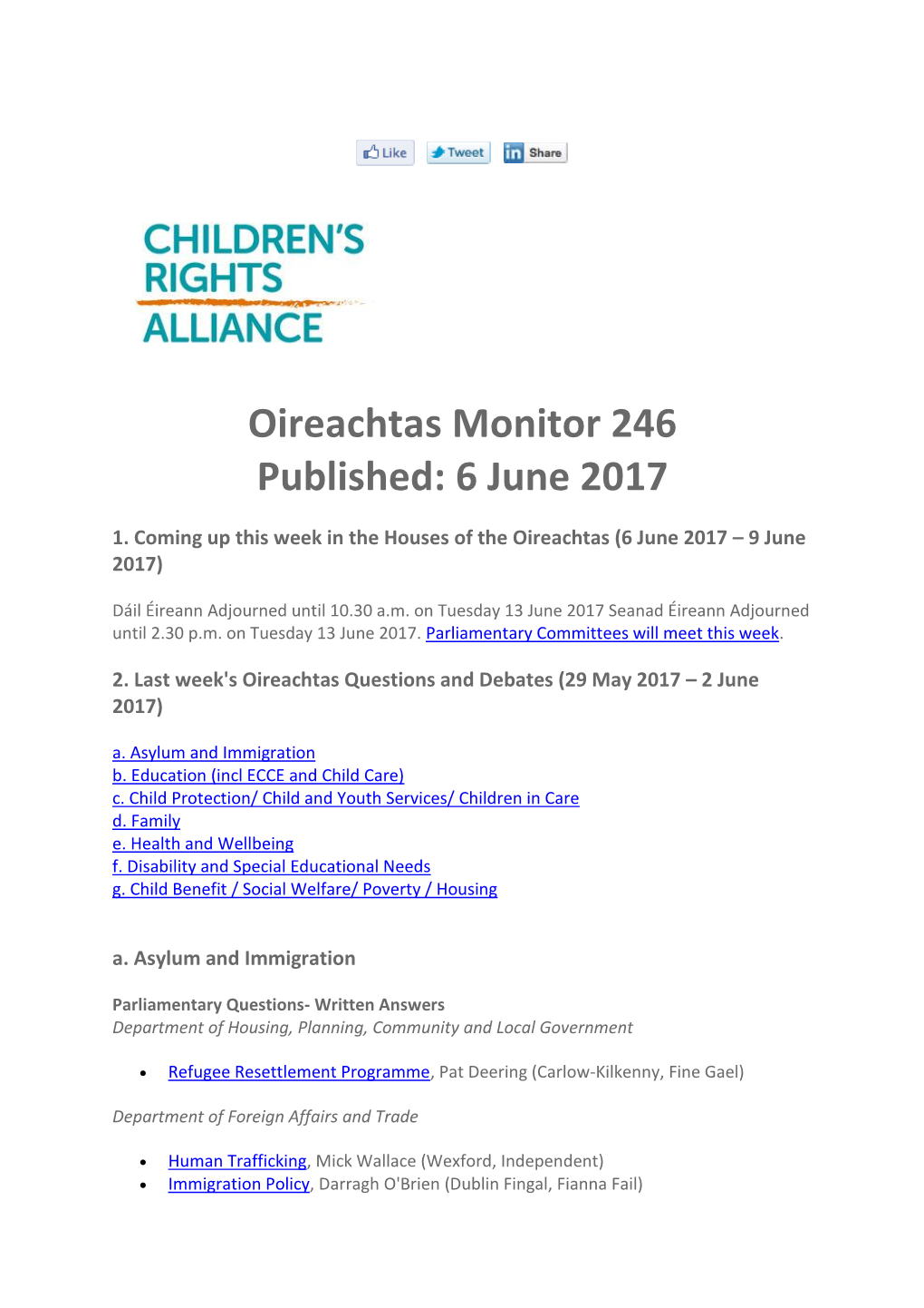 Oireachtas Monitor 246 Published