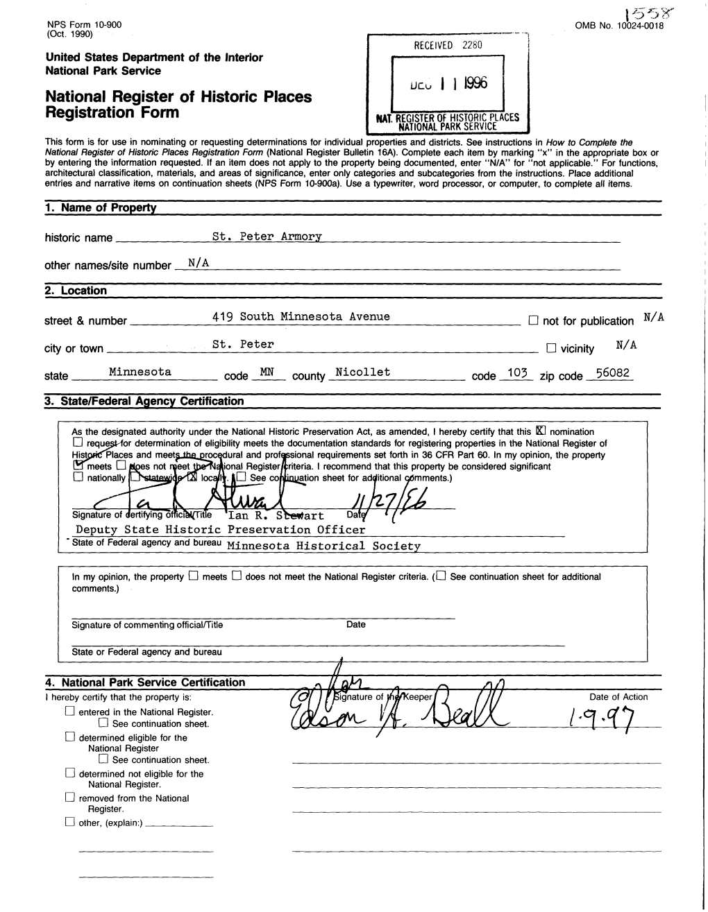 National Register of Historic Places Registration Form Uco I J I996