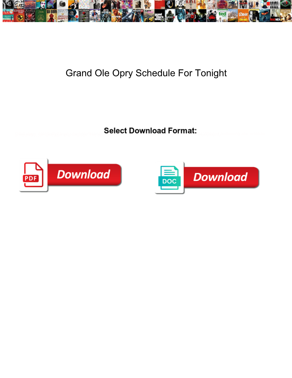 Grand Ole Opry Schedule for Tonight Scroll