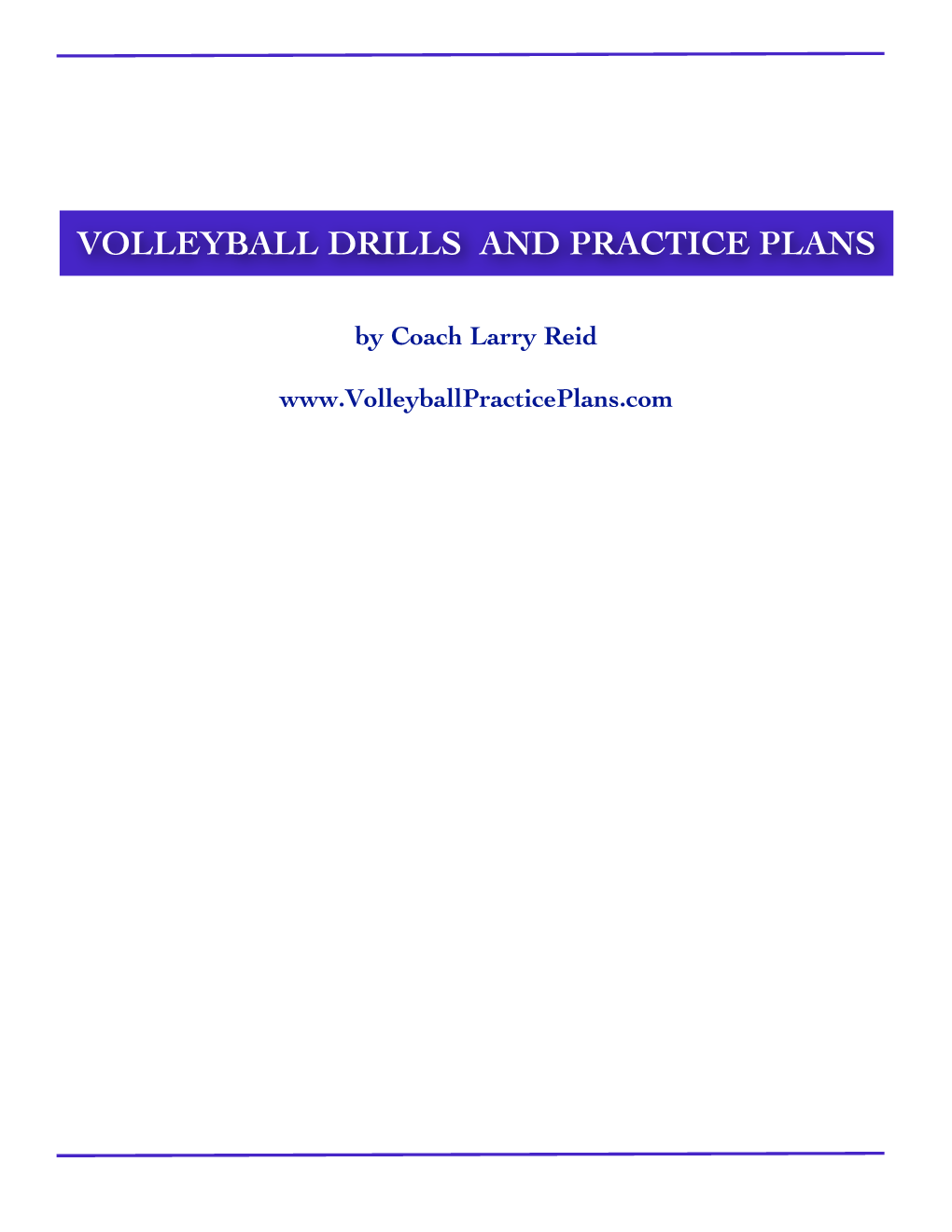 Volleyball Drills and Practice Plans