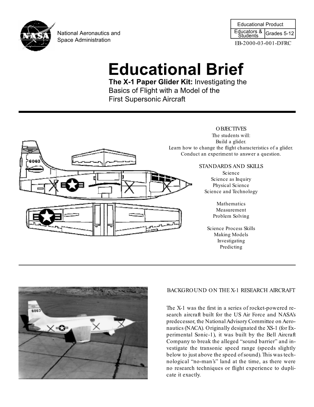 X-1Paper Glider Kit