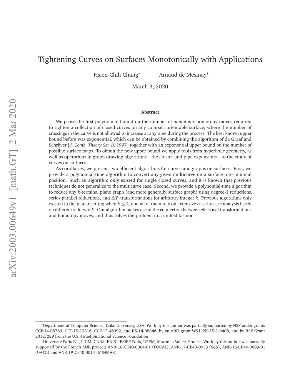 Tightening Curves on Surfaces Monotonically with Applications