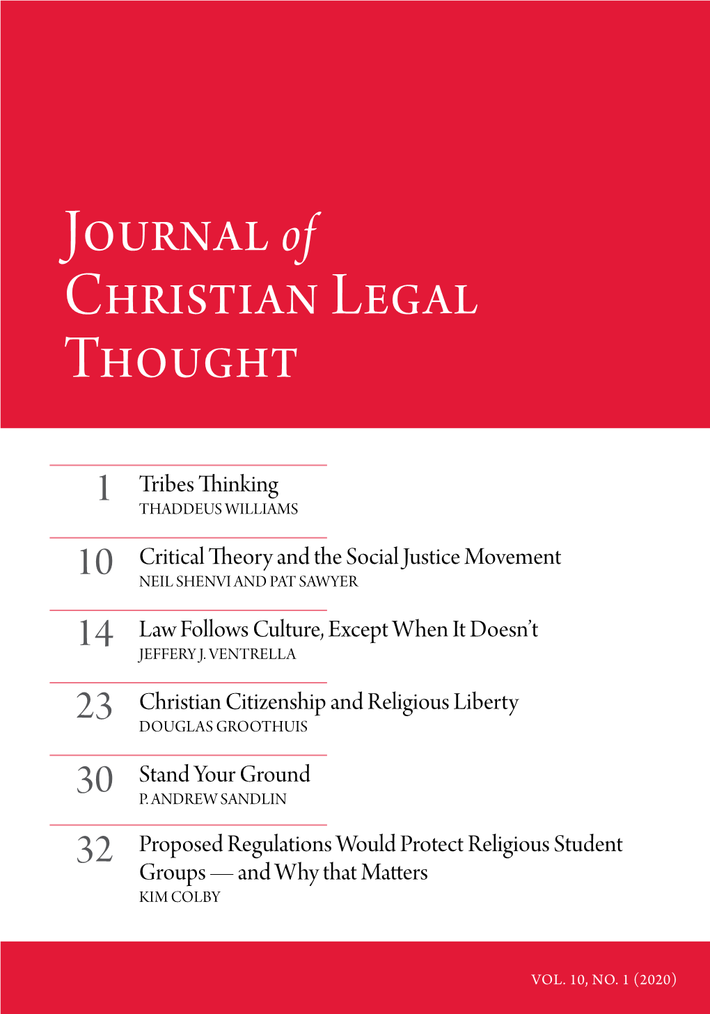 Journal of Christian Legal Thought