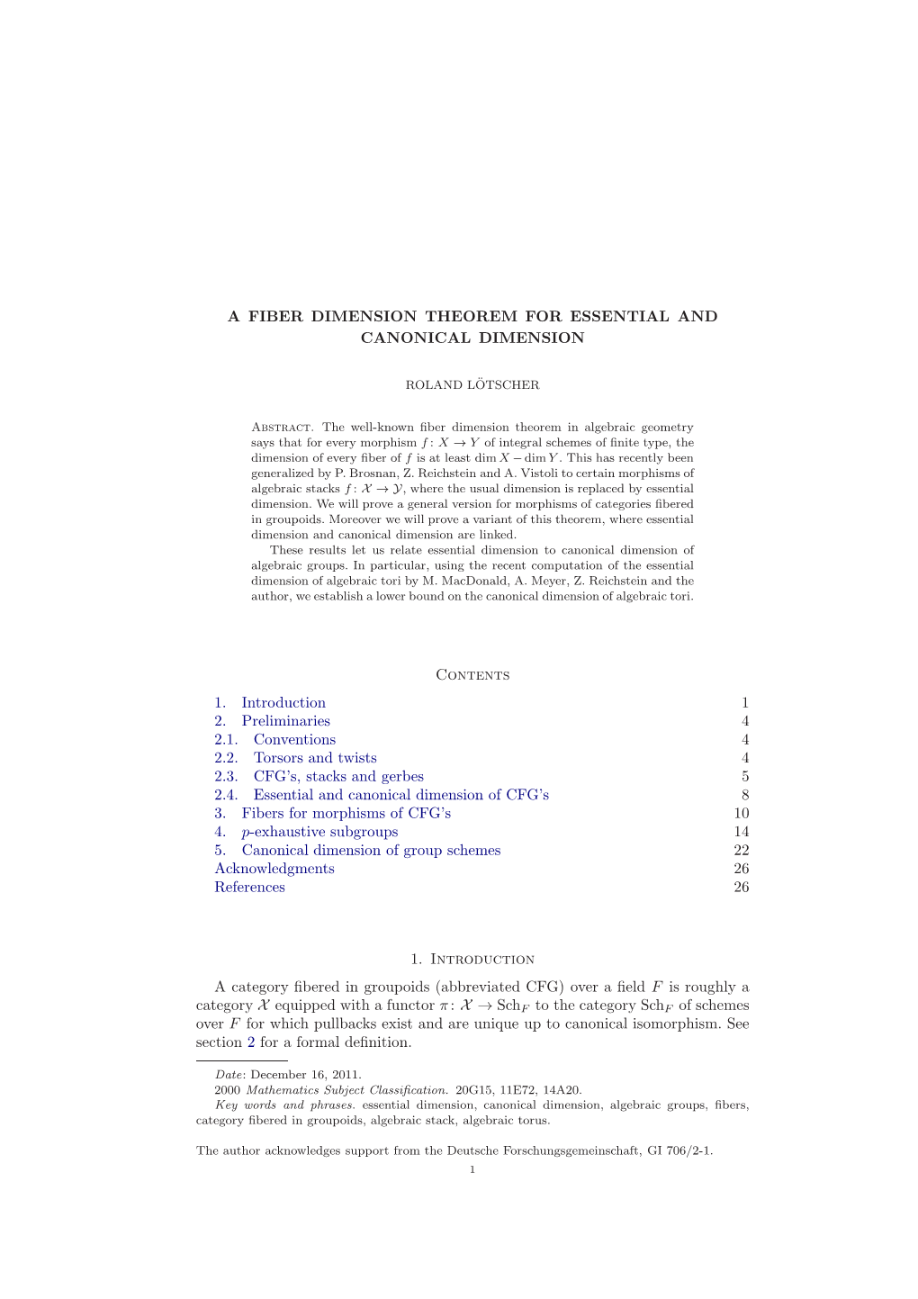 A Fiber Dimension Theorem for Essential and Canonical Dimension