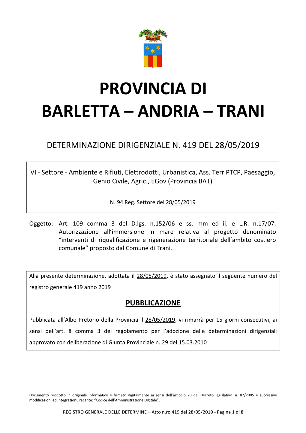 Provincia Di Barletta – Andria – Trani