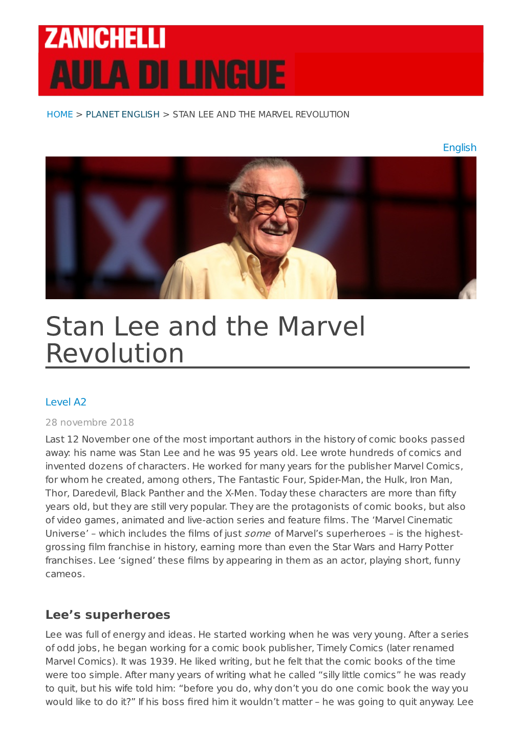 Stan Lee and the Marvel Revolution