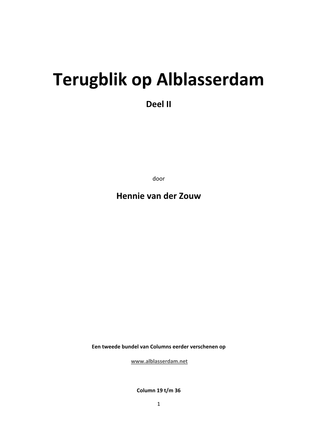 Terugblik Op Alblasserdam