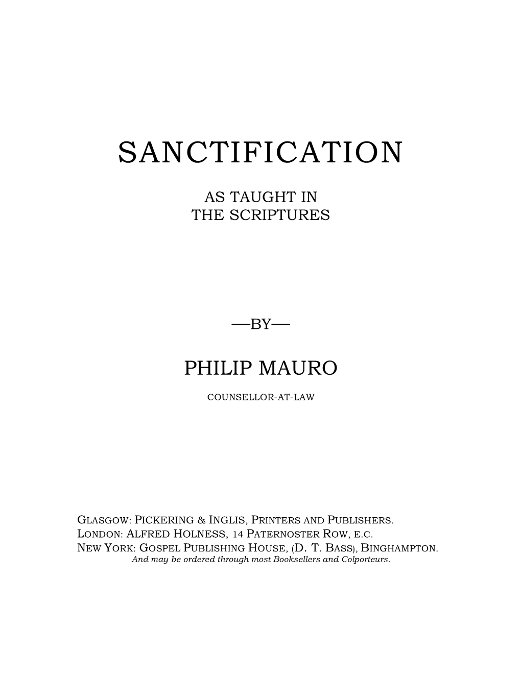 Sanctification