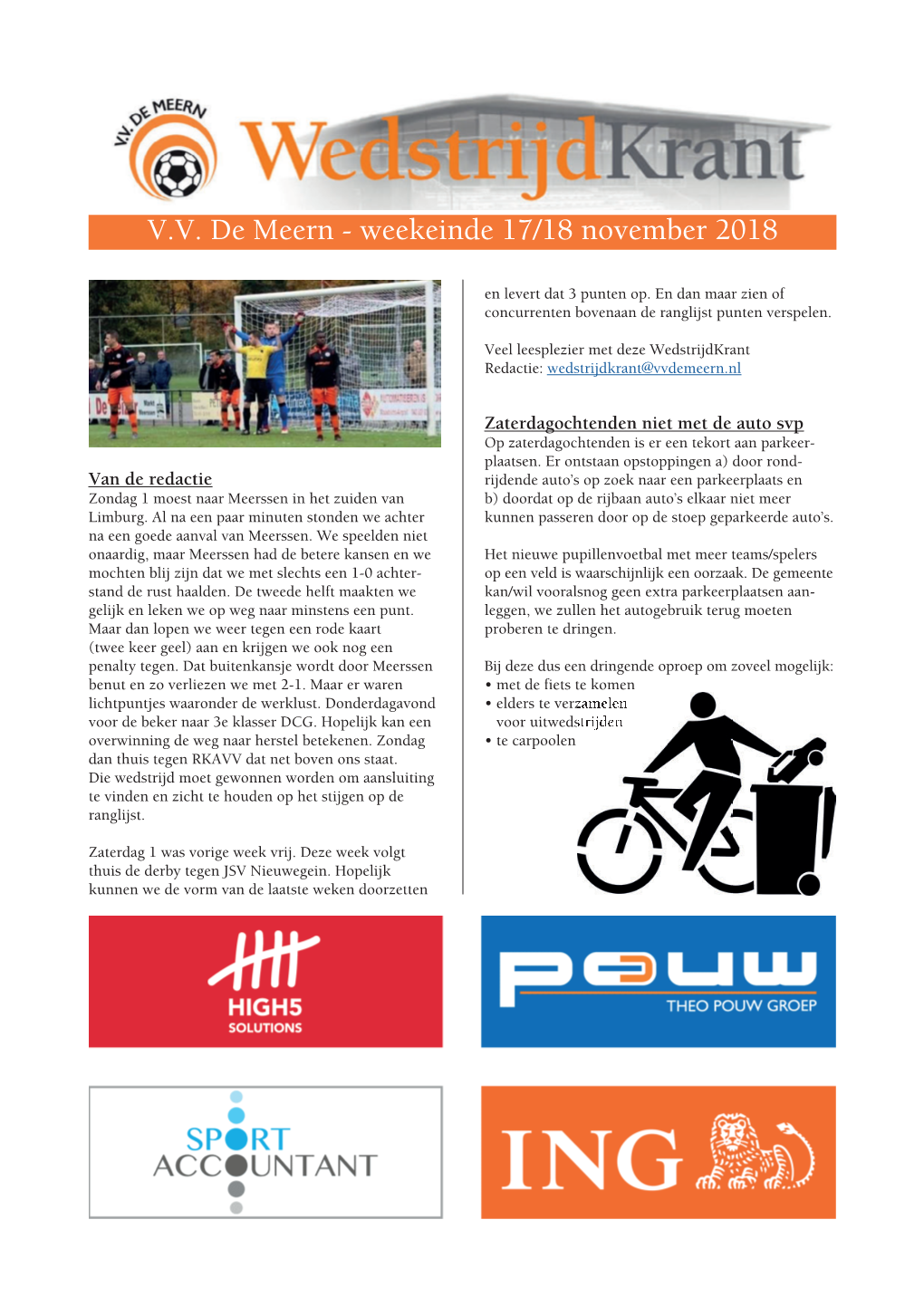 V.V. De Meern - Weekeinde 17/18 November 2018