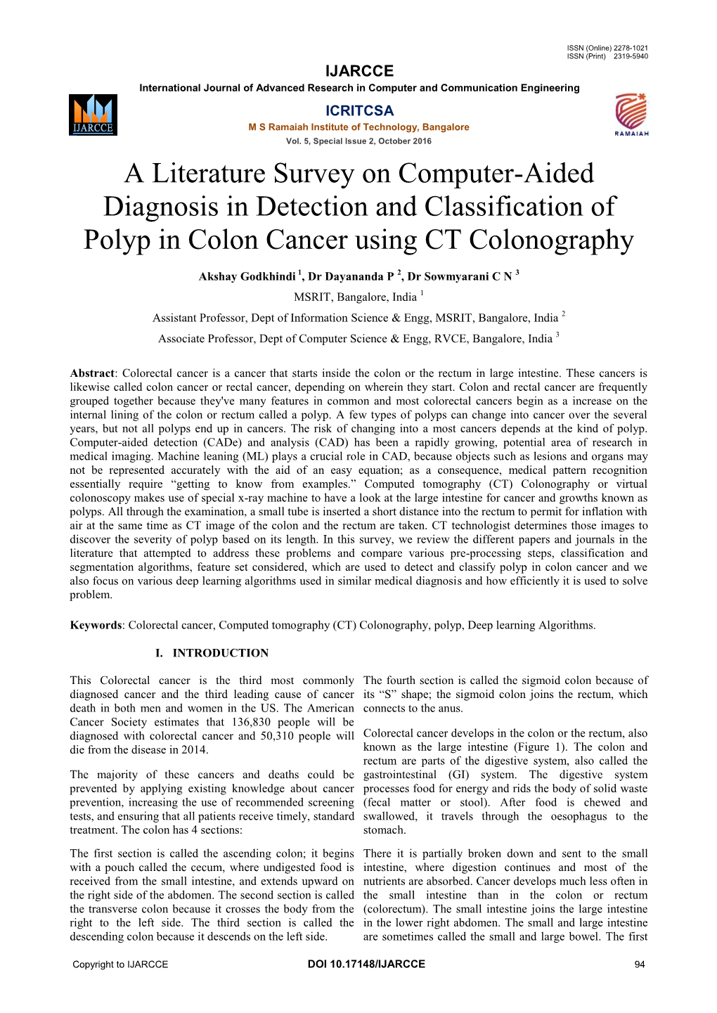 A Literature Survey on Computer-Aided Diagnosis in Detection and Classification of Polyp in Colon Cancer Using CT Colonography