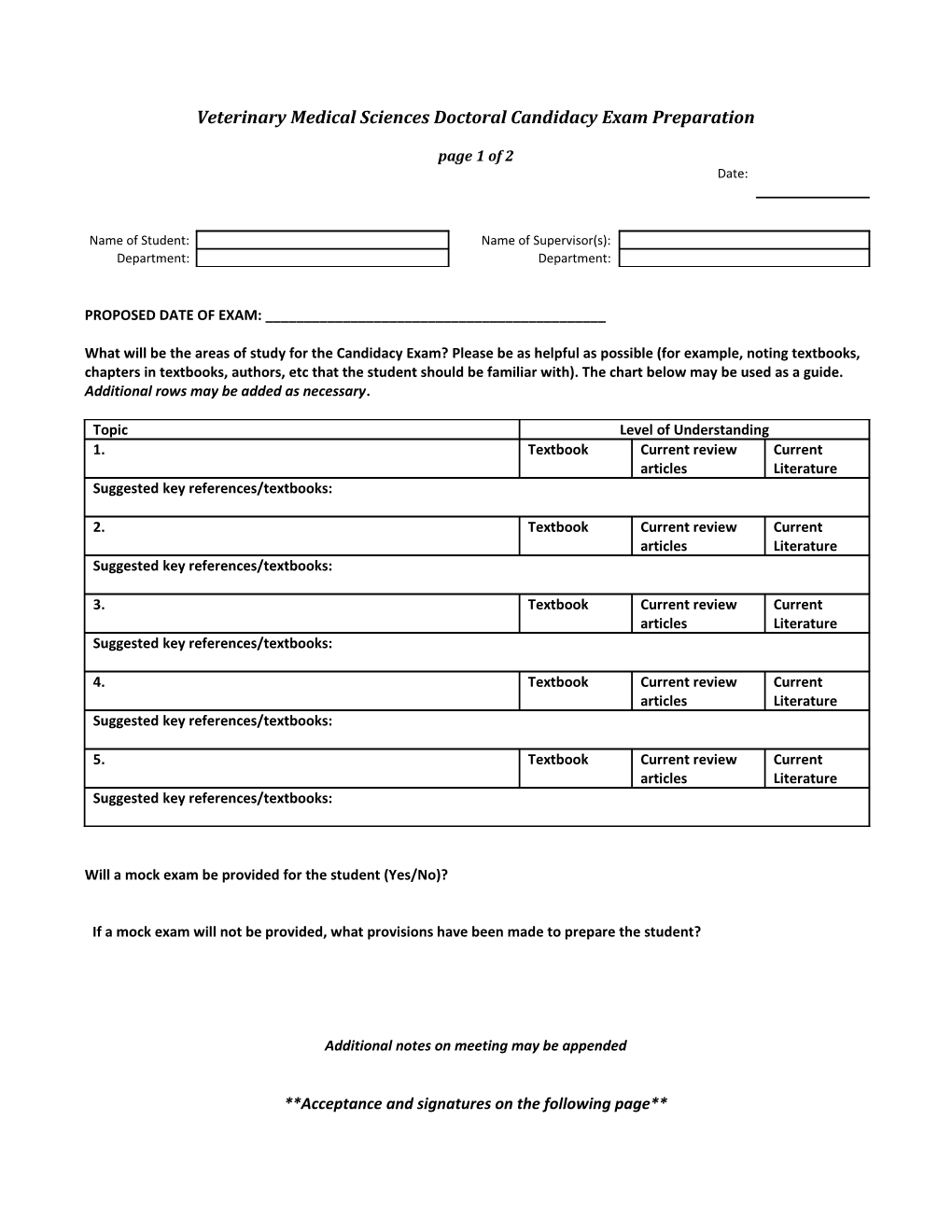 Veterinary Medical Sciences Graduate Program Policies and Procedures