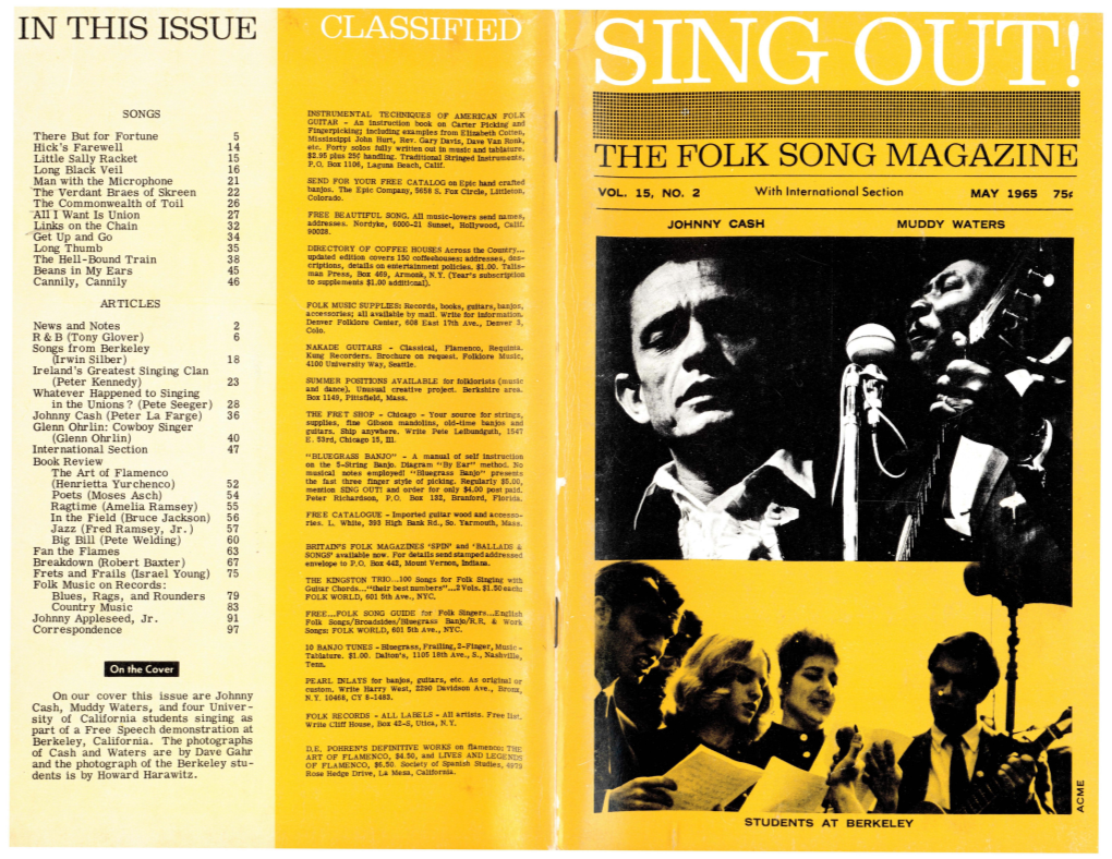 May 1965 Sing Out, Songs from Berkeley, Irwin Silber