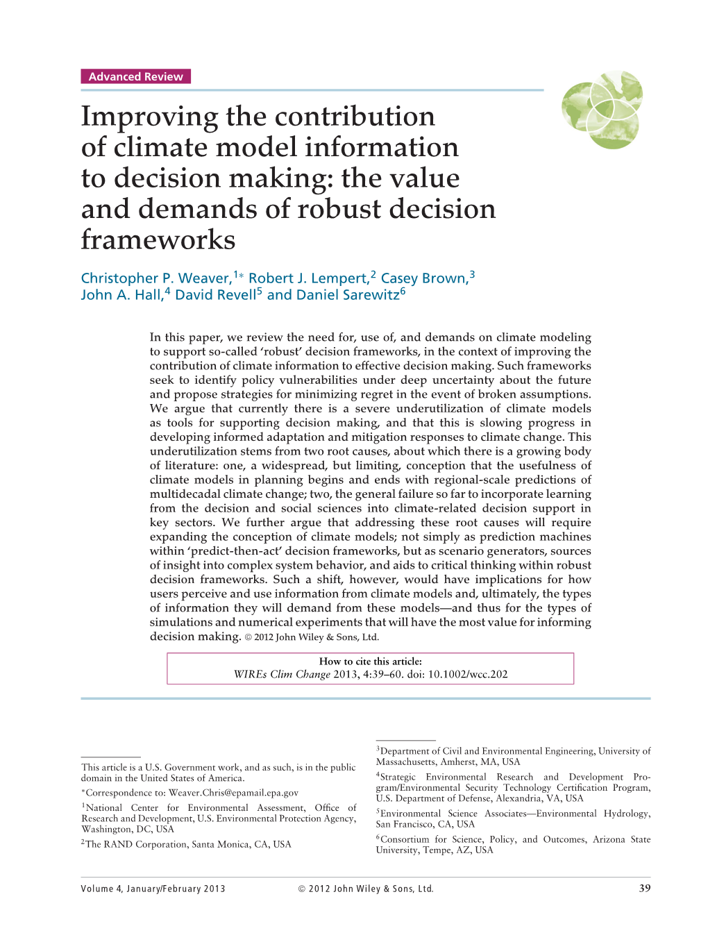 Improving the Contribution of Climate Model Information to Decision Making: the Value and Demands of Robust Decision Frameworks