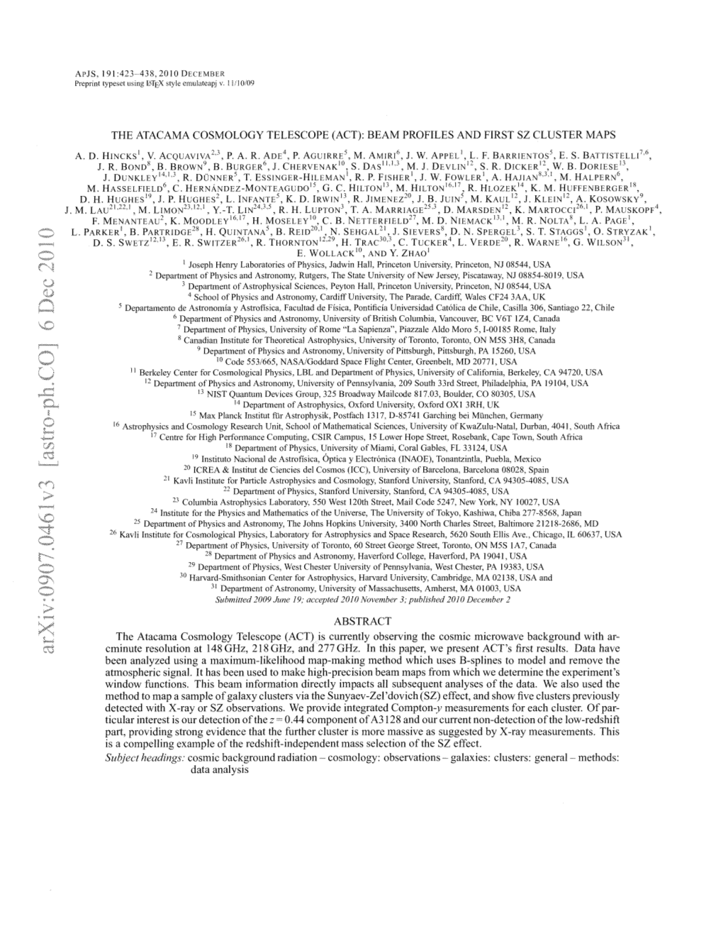 The Atacama Cosmology Telescope (Act): Beam Profiles and First Sz Cluster Maps