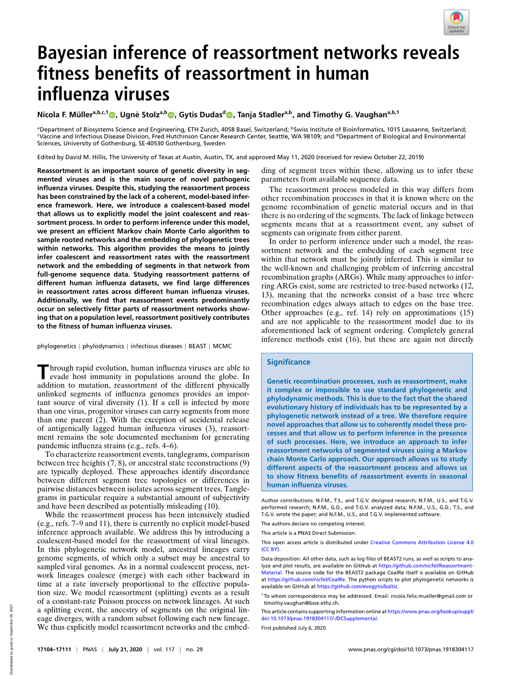 Bayesian Inference of Reassortment Networks Reveals Fitness Benefits Of