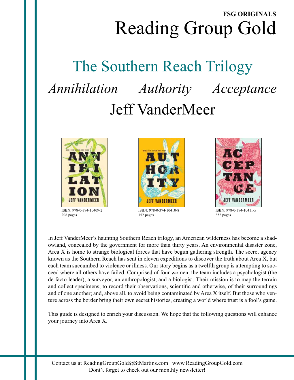 Annihilation Authority Acceptance Jeff Vandermeer