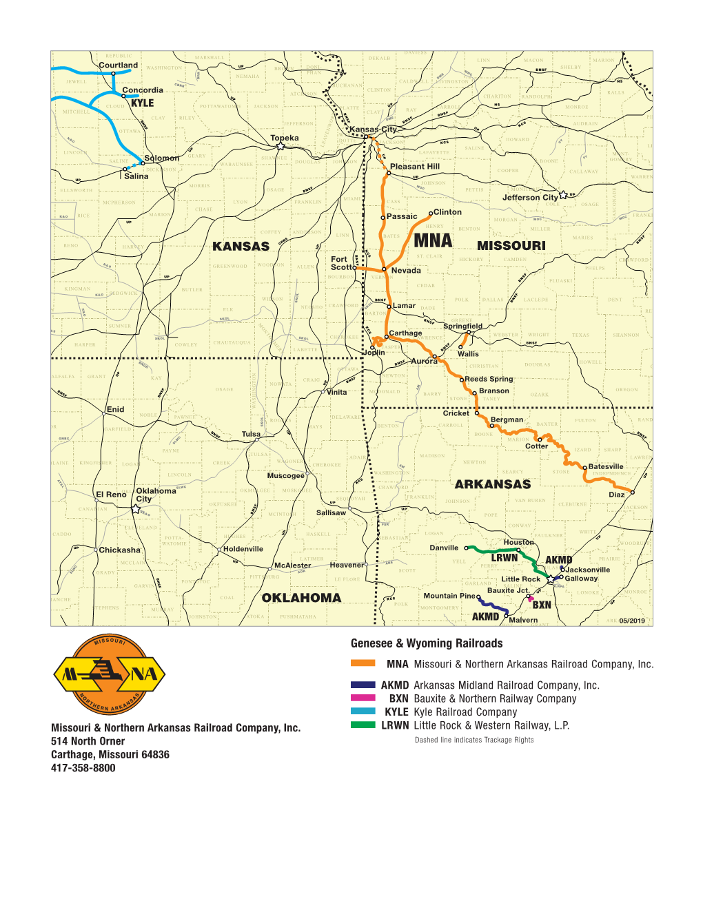 Genesee & Wyoming Railroads OKLAHOMA KANSAS ARKANSAS