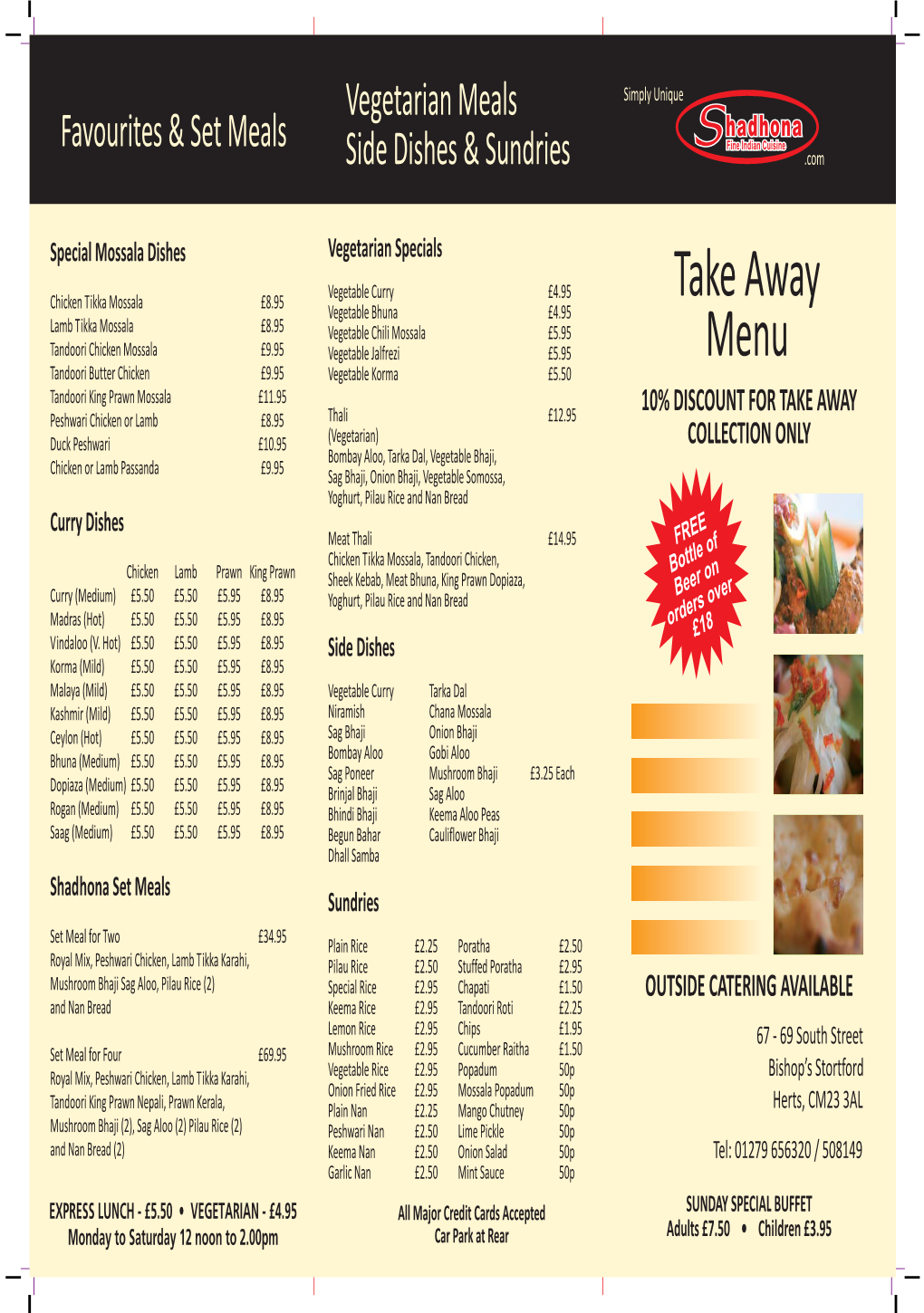 Take Away Menu