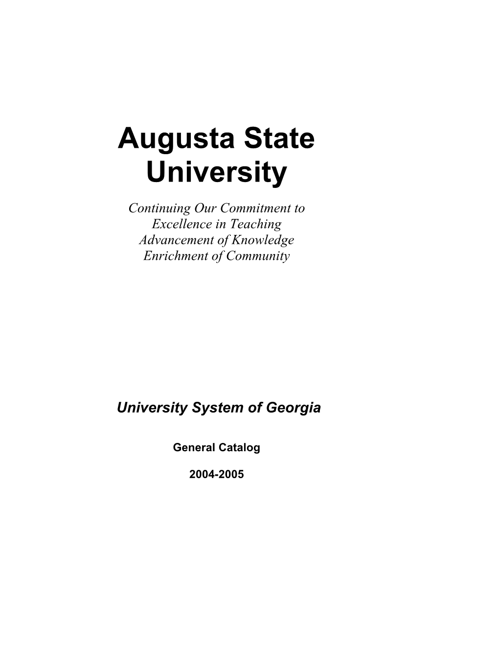 Augusta State University Augusta, Georgia 30904-2200