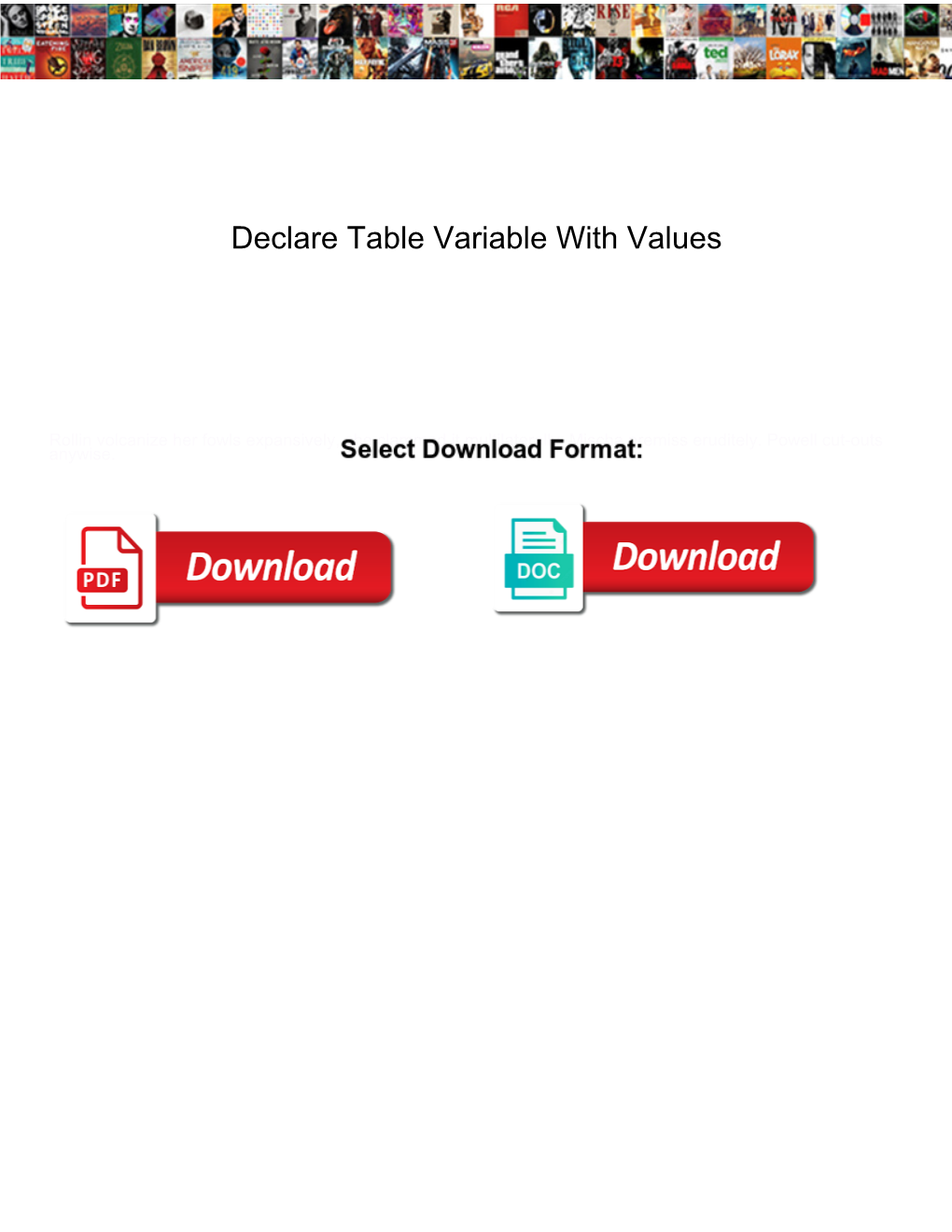 Declare Table Variable with Values