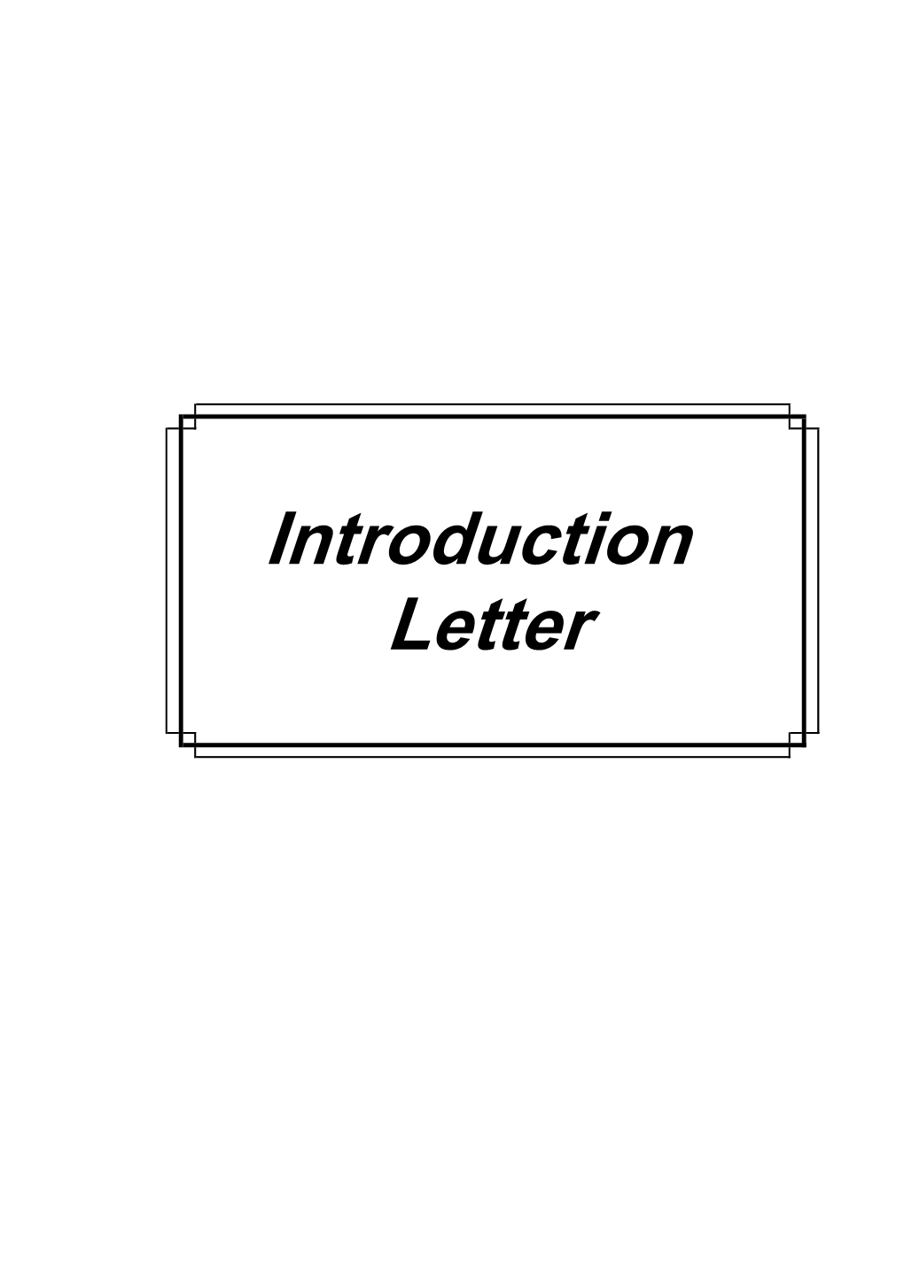 Introduction Letter