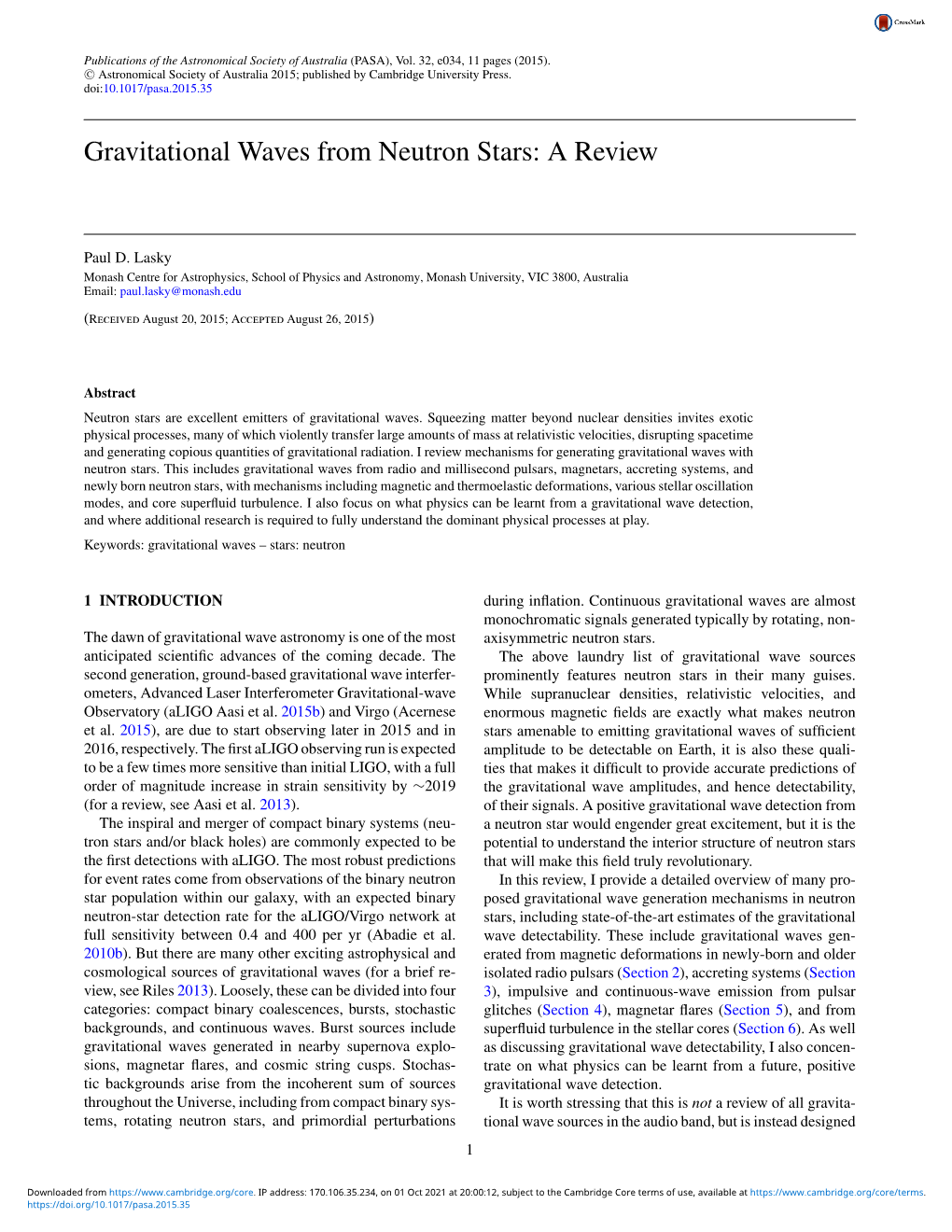 Gravitational Waves from Neutron Stars: a Review