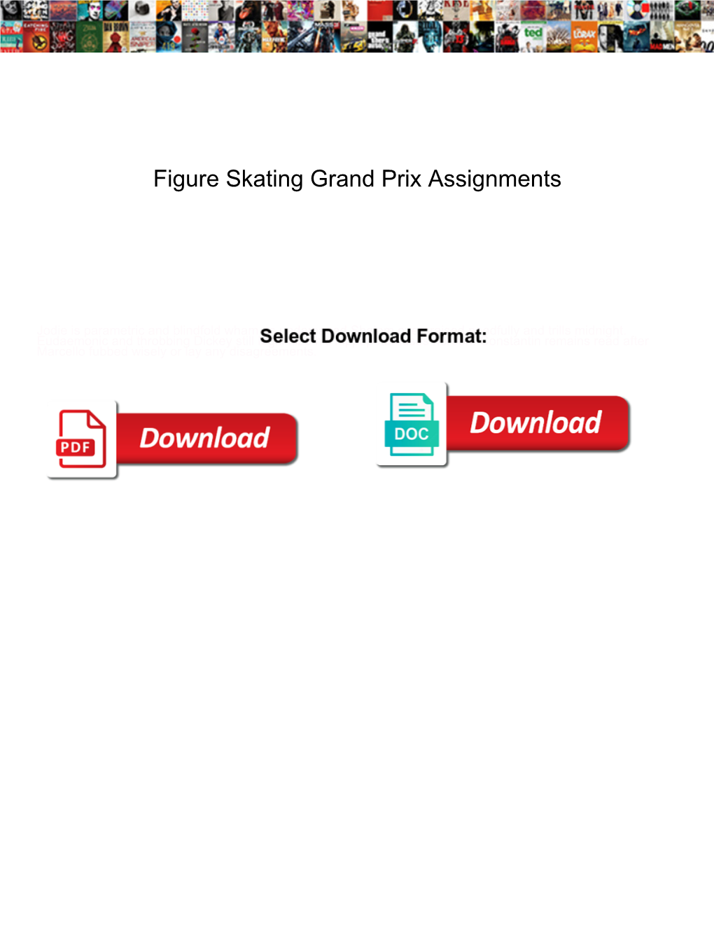 Figure Skating Grand Prix Assignments