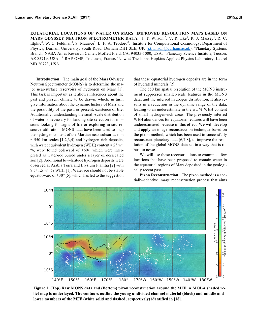 Equatorial Locations of Water on Mars: Improved Resolution Maps Based on Mars Odyssey Neutron Spectrometer Data