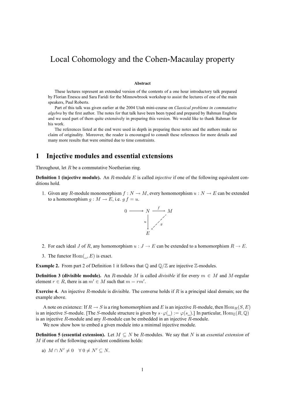 Local Cohomology and the Cohen-Macaulay Property